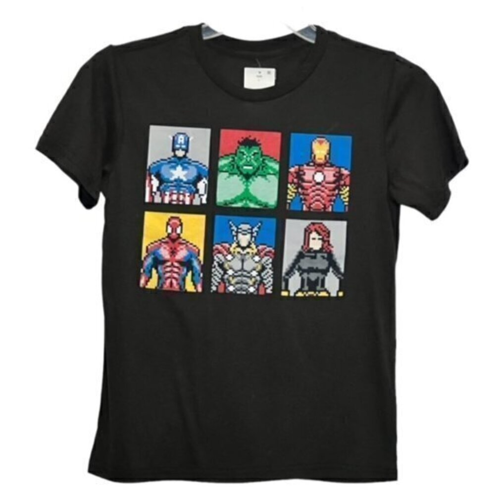 SALE!! 2 for $15 8-Bit Marvel‎ Superhero Shirt Graphic Tee Avengers Youth Large